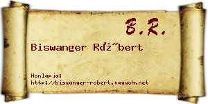 Biswanger Róbert névjegykártya